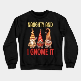 Naughty And I Gnome It / Funny Pajama Christmas Gnomes / Christmas Three Buffalo Plaid Gnomes Crewneck Sweatshirt